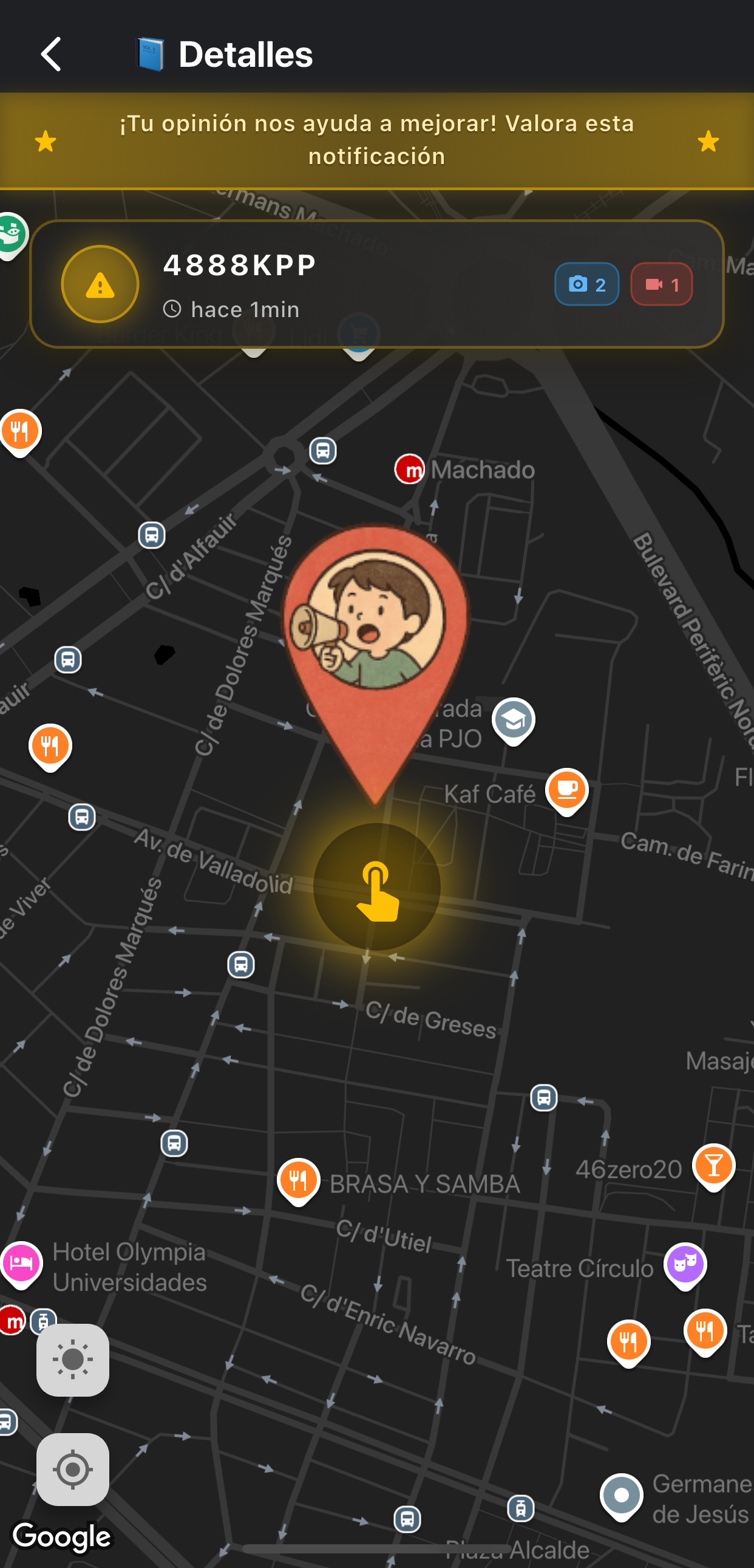 Detalles de alertas