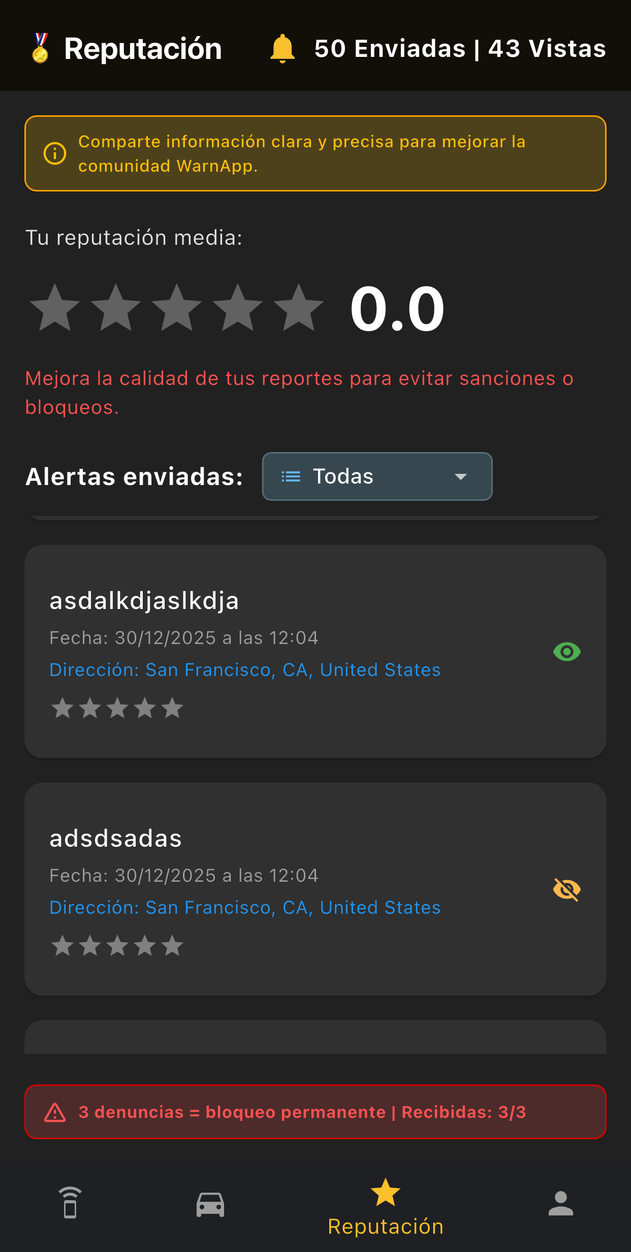 Sistema de reputación